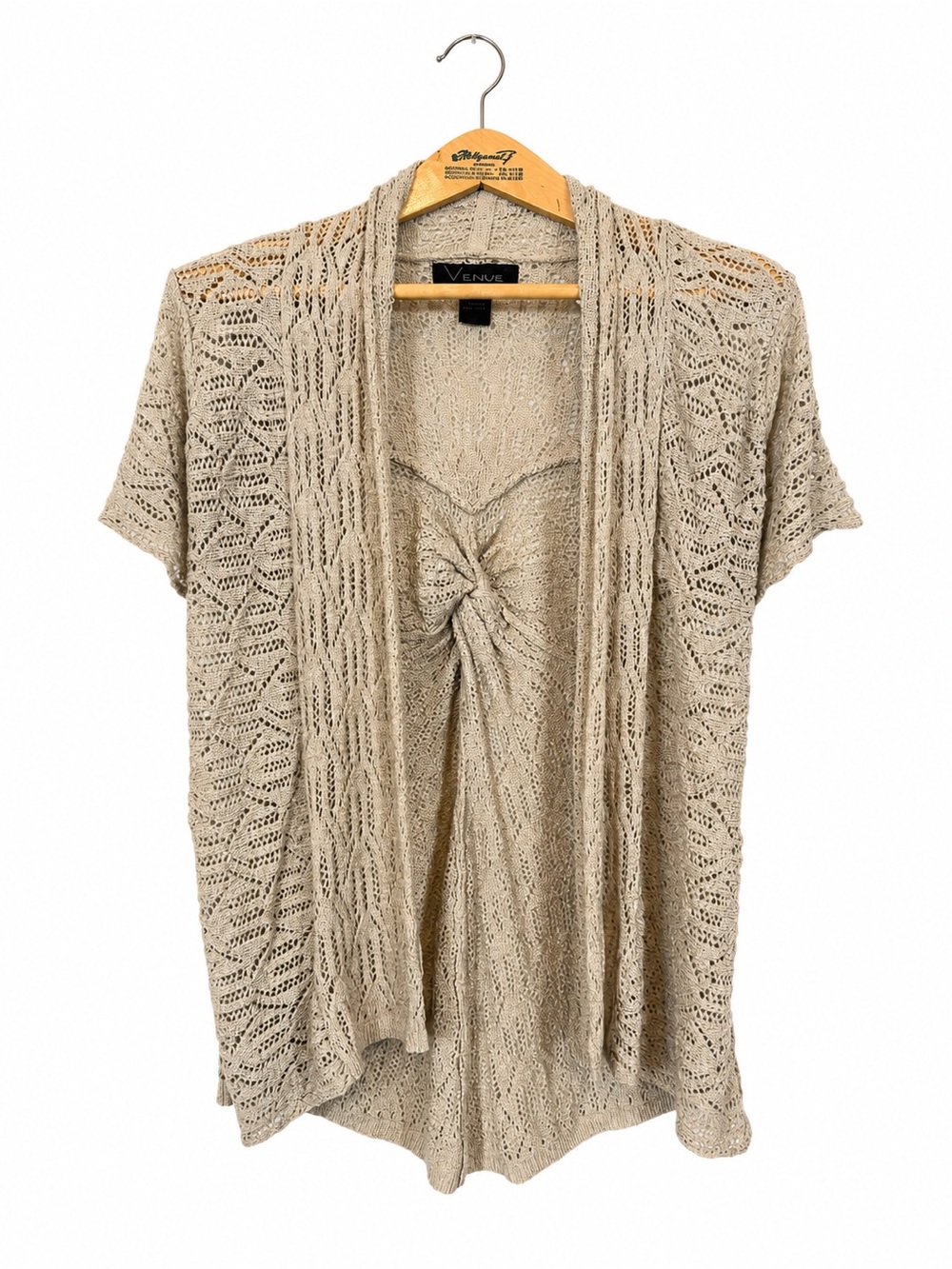 VENUE Boho Open Crochet Knit Cardigan Size M Festival Boho Cottagecore Casual